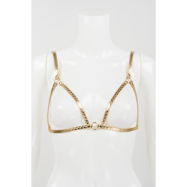 Gold Python Bra Harness