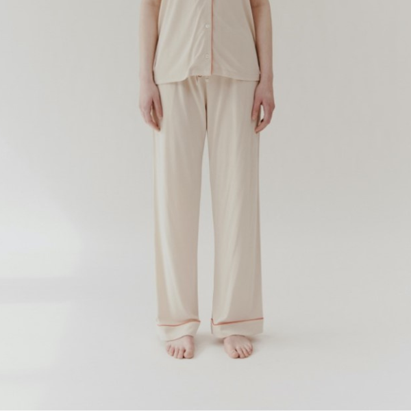 癒される肌触りのナイトウエア【inA】SMOOTHIE PJ LONGPANTS - VANILLA Mサイズ